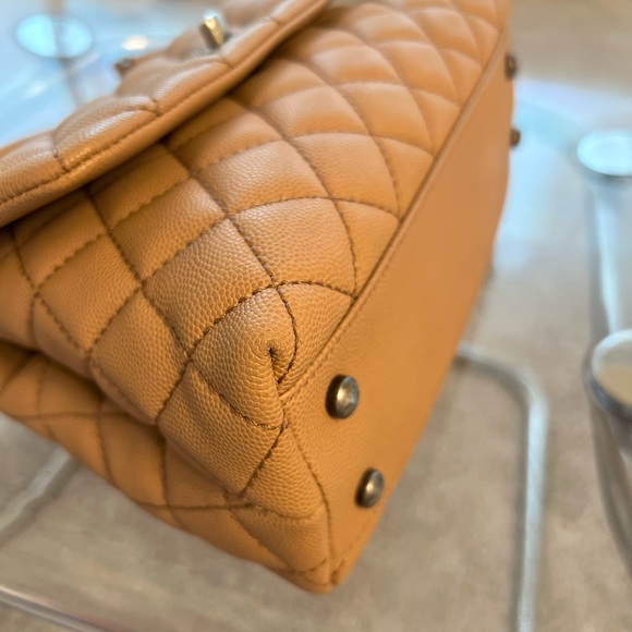 Chanel Coco Handle Small Caviar in Caramel with Rustic Hardware - Picture 14 of 16